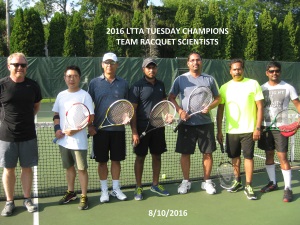 2016 Tuesday 1st Place  Team Racquet Scientists